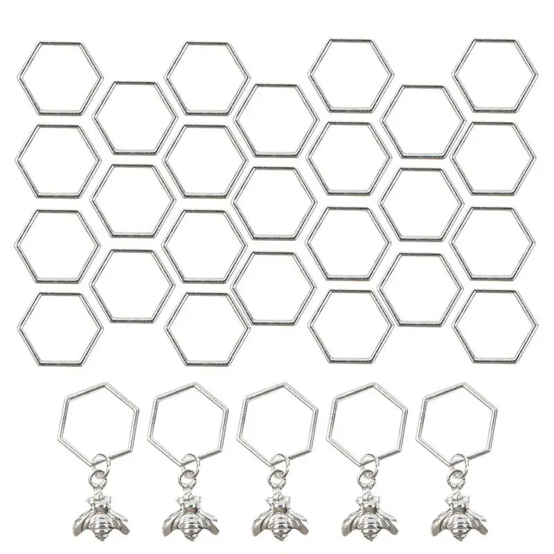 

Маркеры для вязания крючком, 30 шт., маркеры с замком, инструмент для вязания крючком, маркеры с двойным сотовым узором, сменные серьги, ожерелье