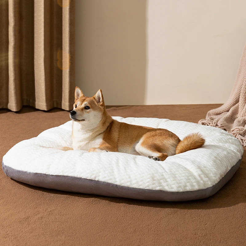 

Съемная кровать для собак, длинная плюшевая кровать для кошек и собак, маленькие и большие собаки, подушка, диван, зимняя теплая собачья будка, пушистые спальные лежанки, коврик