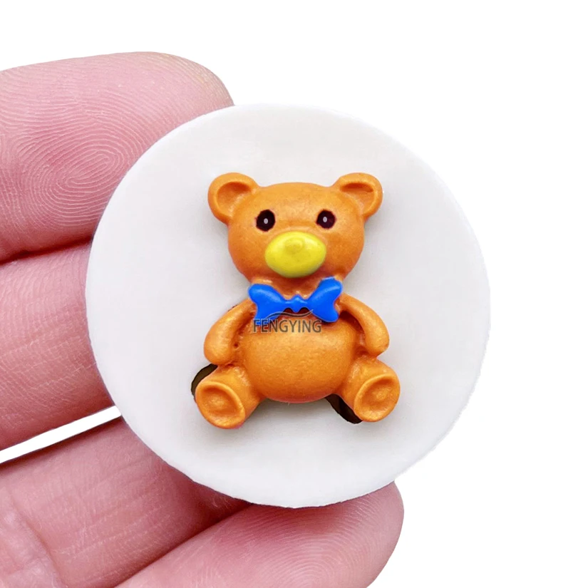 

Мини-медведь, силиконовая форма для выпечки торта, сахарное ремесло, шоколадный кекс, инструменты из смолы, инструменты для украшения помадки