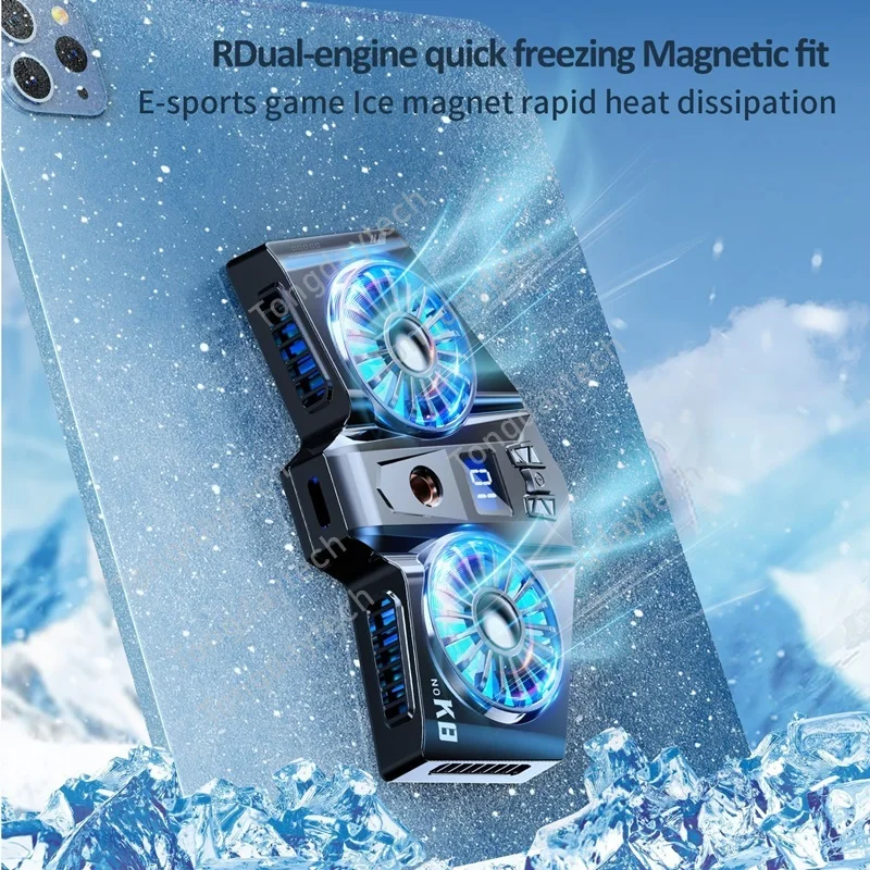 Universal Magnetic Semiconductor Mobile Phone Cooler Dual Cooling Fan Radiator Rapid Heat Sink For Laptop Ipad Phone Macbook Pro
