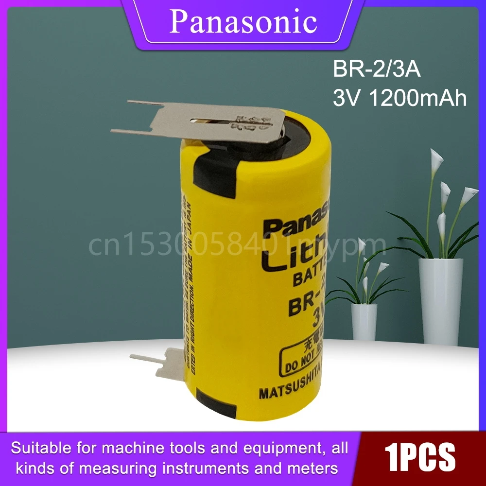 

1PCS Original Panasonic BR-2/3A BR2/3A BR-2/3 17335 3V 1200mAh Lithium Batteries with 2 Pins for Clock FANUC PLC Battery