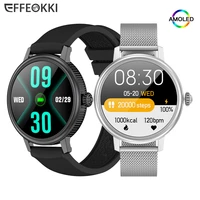 cf90 smart watch men amoled display color hd srceen women sport waterproof heart rate fitness blood pressure game smartwatch