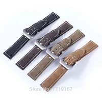 18 20 22 24 mm waterproof frosted cowhide leather watch band strap bracelet with pvd buckle pam for tissots watchband tool