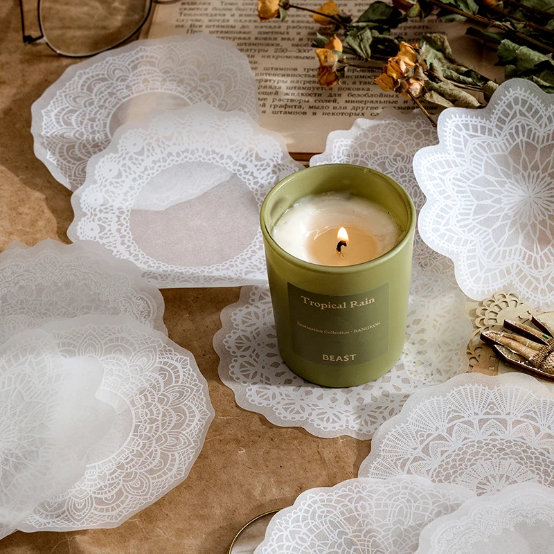 30 шт. прозрачный кружевной материал бумага белые чернила декоративный для