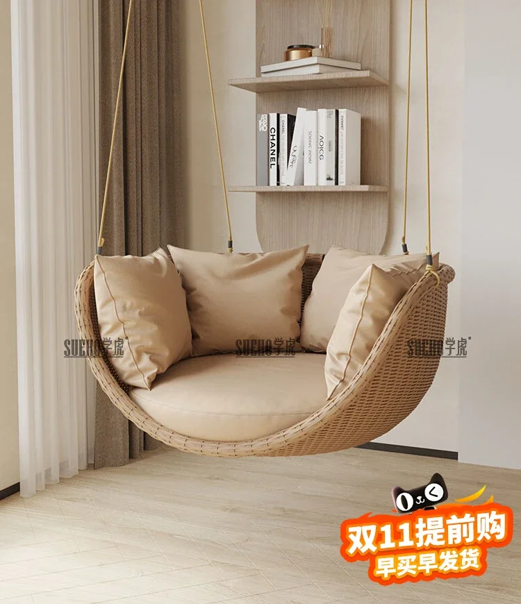 

Outdoor Swing Basket Hanging Chair Indoor Balcony Leisure Rattan Seat Terrace Rattan Chair