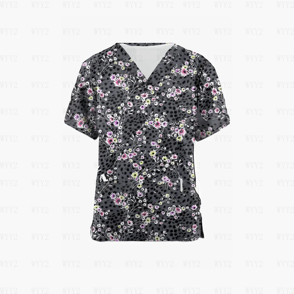

2023 Daisy Printed V-neck Women's T-shirt Floral Short-sleeve Pullover Colorful Dresses New Casual Fashion Flower 3d Tees Summer