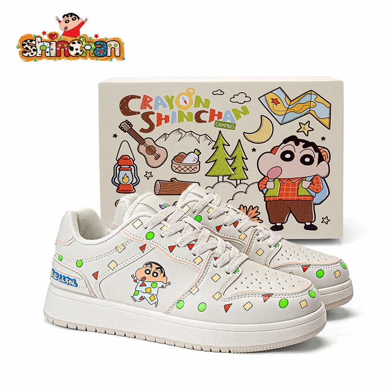 Kawaii Crayon Shin Chan Board Shoes Anime Co Фирменная женская обувь Граффити Модная милая