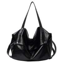 large capacity shoulder bags vintage tote high quality pu leather womens designer handbag commute bag