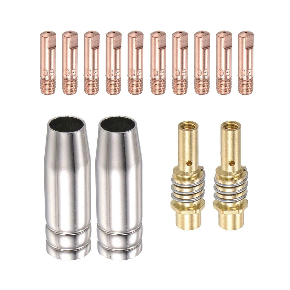 

14 Pcs Tip Gas Nozzle Welding Torch Contact Contact Tip Gas Nozzle MB 15AK 0.8mm Contact Tip Melt Inert-Gas Welder Accessory