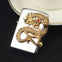 2022 new gas metal blue flame china dragon windproof cigar lighter mens and womens high end gift