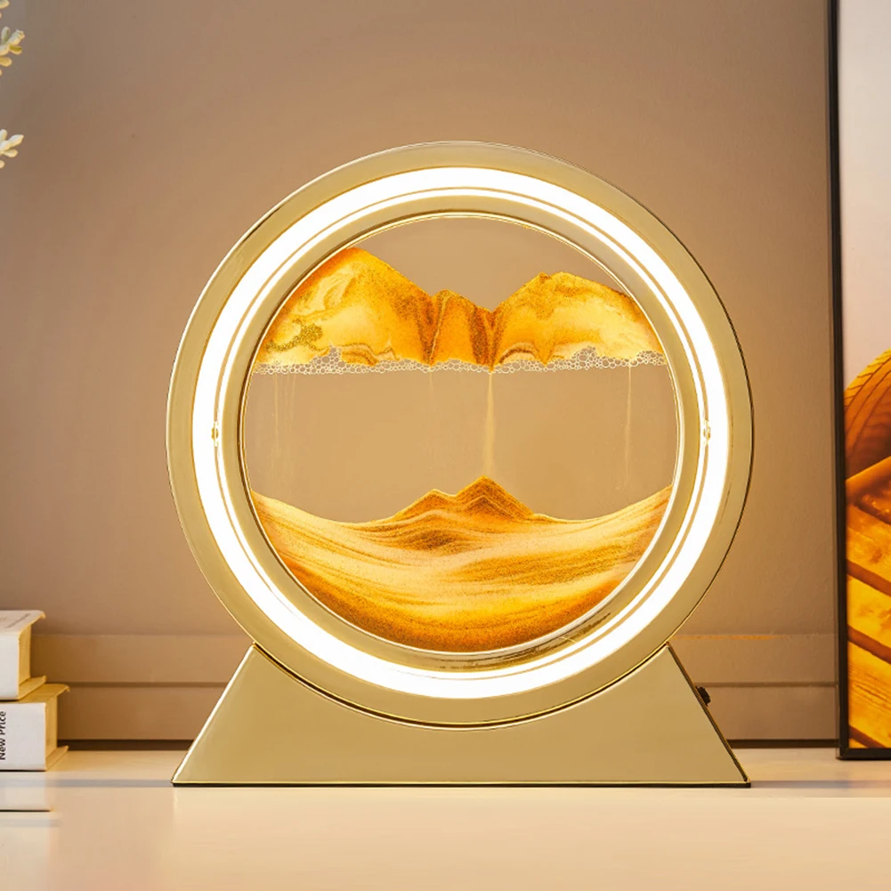 

Brand New Night Light Flowing Sand Quicksand Painting USB 10 Inch 10W Bedroom Creative For Decoration Hourglass