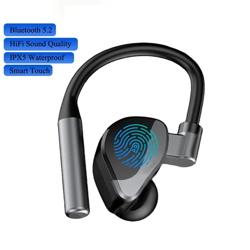 

TWS Bluetooth Headset Bluetoot 5.2 Wireless Headphones Touch Control Ear Hook Business Earphones Earbuds for Xiaomi Huawei