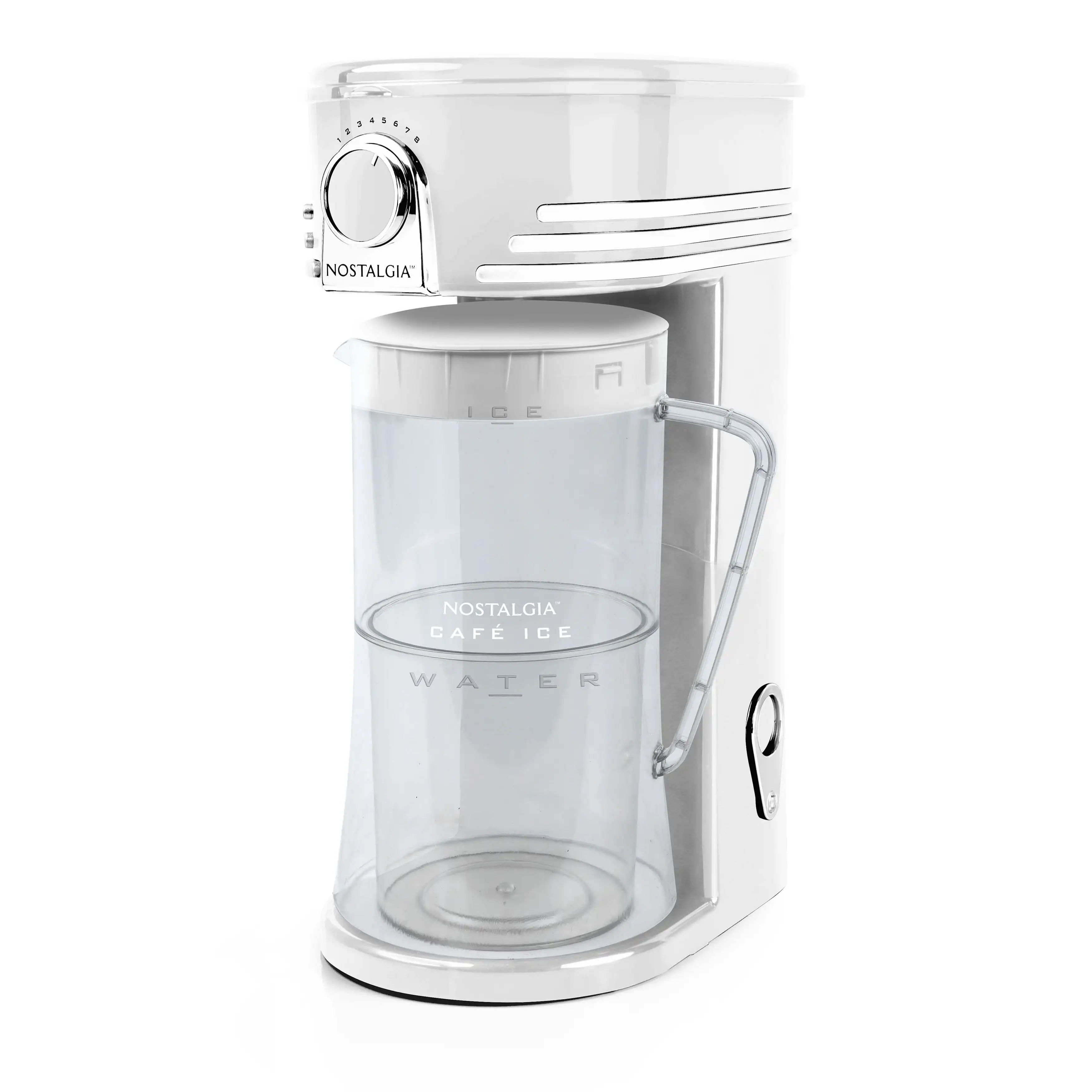 

Nostalgia Café' Ice 3-Quart Iced Coffee and Tea Brewing System with Plastic Pitcher, White