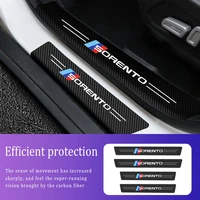 4pcsset car door threshold strip for kia sorento logo styling sticker auto carbon fiber scratch resistant decals accessories