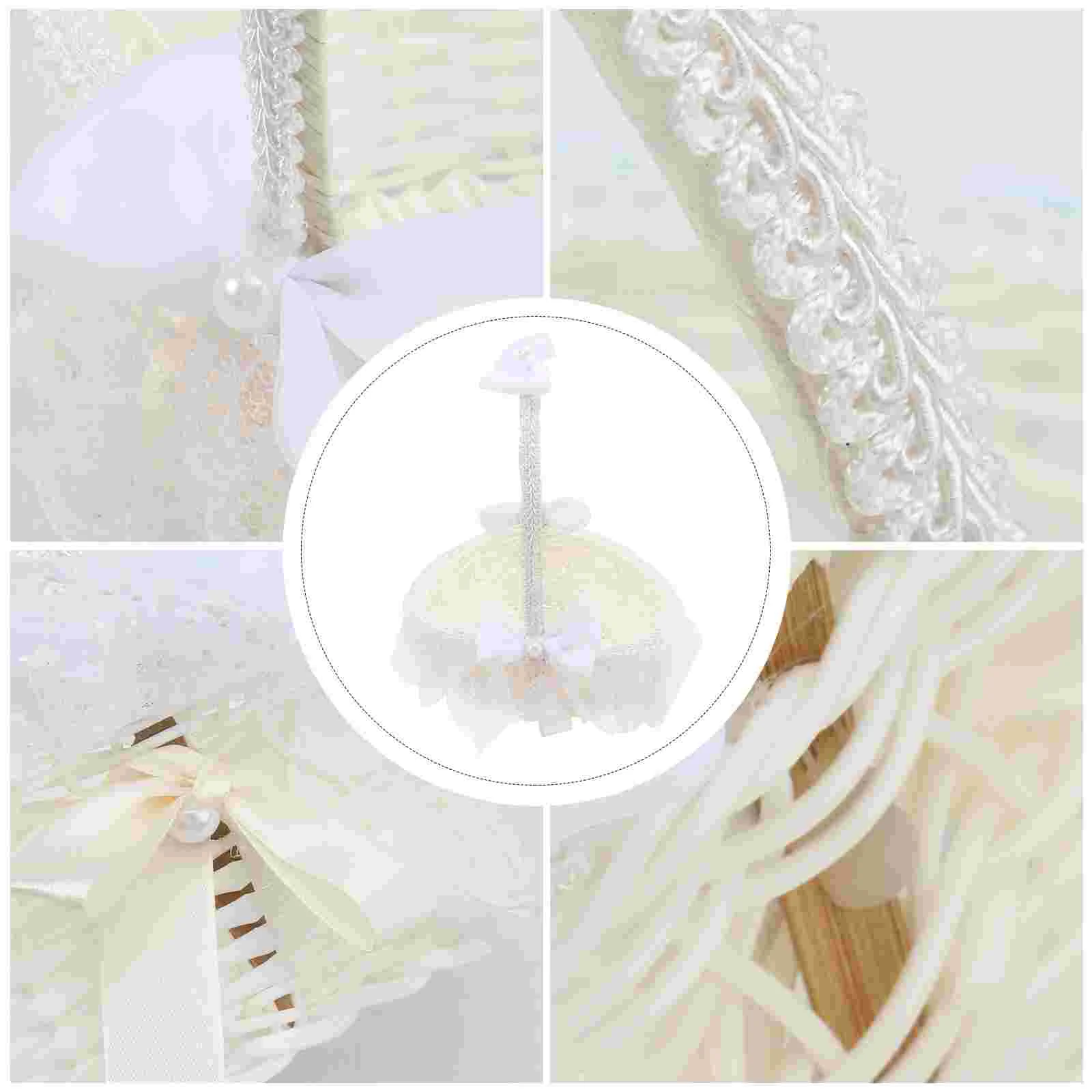 

Heart Shaped Flower Basket Heart-shaped Girl White Decorative Pillow Wedding Flowers Toddler Food Containers Candy