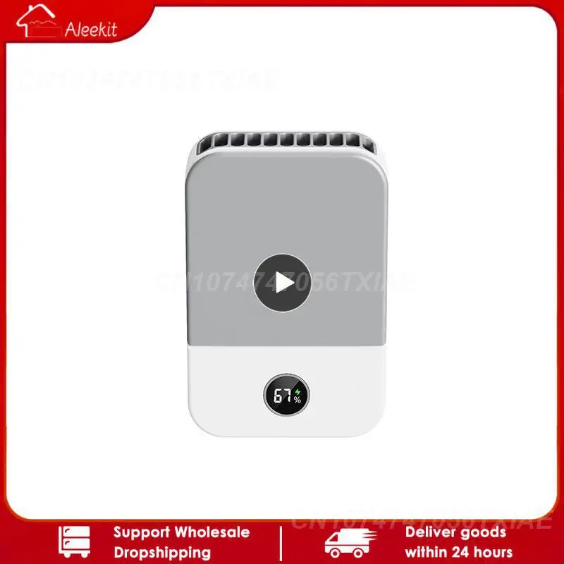 

USB Charging Mini Digital Display Neck Hanging Fan Large Wind Fan Outdoor Digital Display Neck Fan Leafless Desktop Small Fan