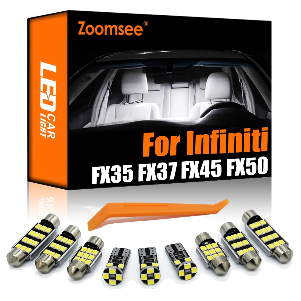 

Zoomsee Interior LED For Infiniti FX35 FX37 FX45 FX50 2003-2009 2010 2011 2012 2013 Canbus Car Bulb Indoor Dome Trunk Light Kit