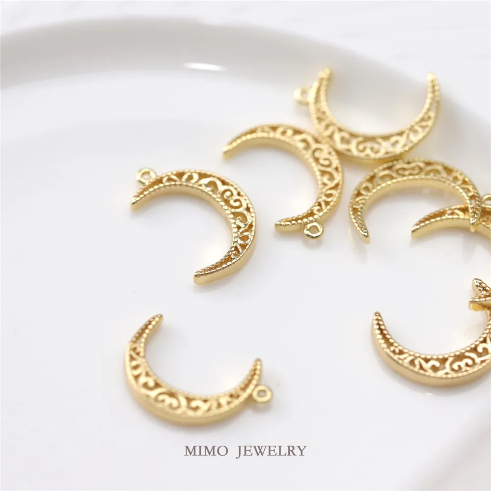 

MIMO JEWELRY Copper plated real gold technology small copper coin fortune attracting pendant connector DIY jewelry accessories