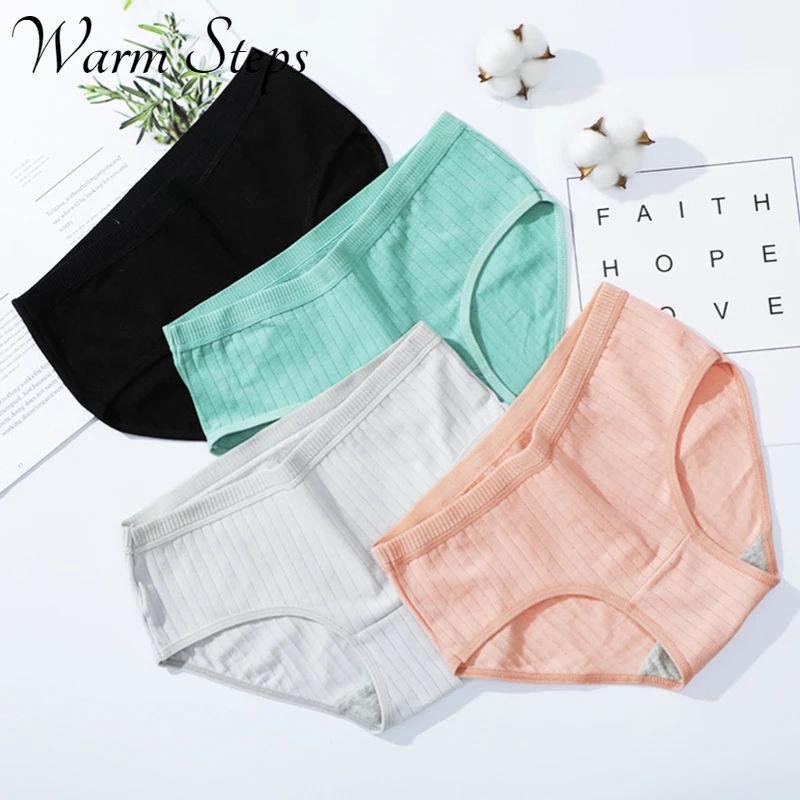 

WarmSteps New Women's Panties Breathable Lingerie Comfortable Cotton Underwear Simple Casual Girls Briefs Sports Underpants Sale