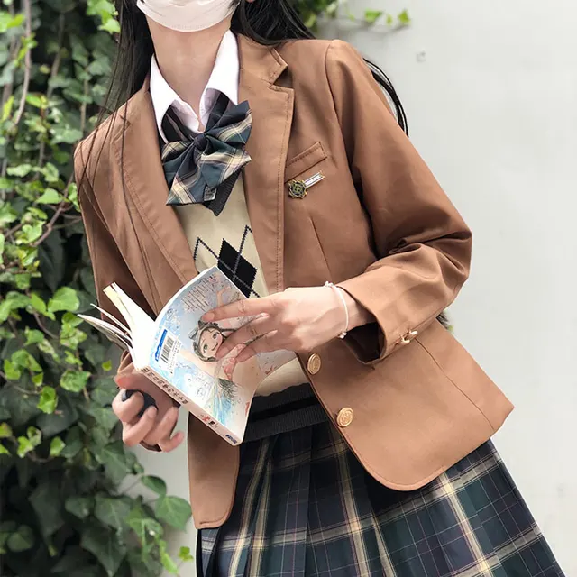 Korean japanese high school uniform jk blazer for women long sleeve coats all-match students seifuku cosplay clothes anime top