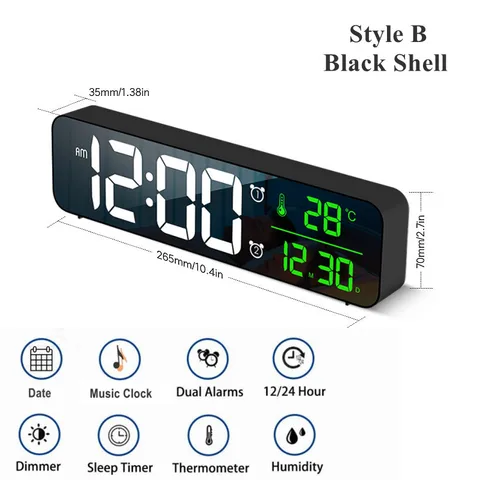 Умные светодиодсветодиодный часы прикроватный цифровой будильник настольные электронные настольные часы будильник цифровые настольные часы будильник