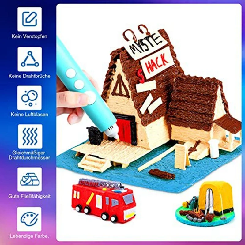 20Pie E 10 м каждый-3D Ручка PCL нить 1 75 мм 3D набор цветов для низких температур детская