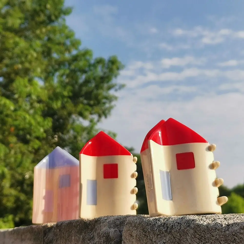 

Полосатая Геометрическая ацетатная заколка для волос, креативная форма дома, мультяшный стиль Ins, большой размер Вечерние