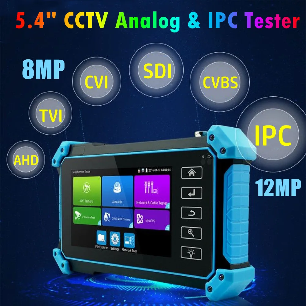 

Tahlitech CCTV Camera Tester 8MP AHD CVI TVI CVBS IP Camera Test Display Video Monitor 5.4 Inch IPS Touch Screen IPC Tester Tool