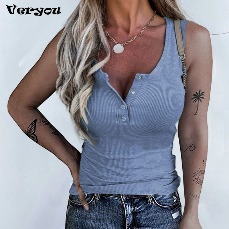 

Women Elegant Vest Sleeveless Solid Ladies T Shirt Button Tops Lady Sexy Tank Tops Summer Elegant Solid Shirt Women Cute Tops