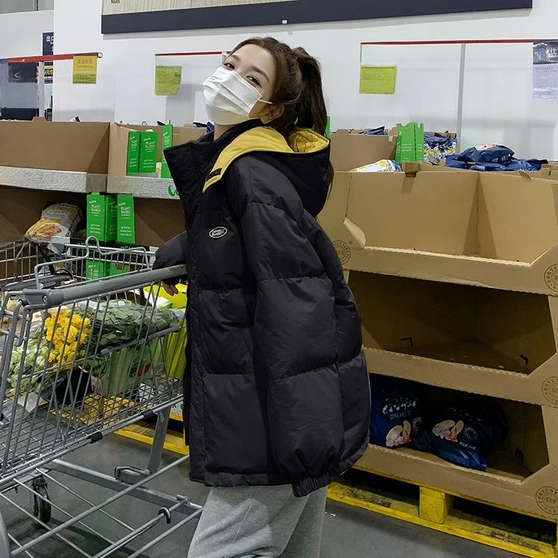 Пуховое пальто с капюшоном соответствующего цвета верхняя одежда для женщин