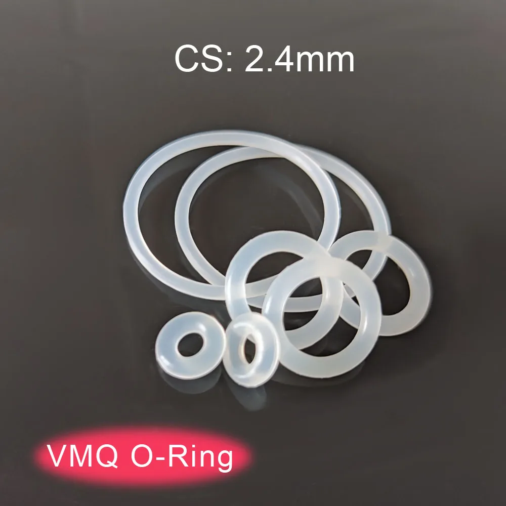 

10 шт./лот CS 2,4 мм Силиконовое кольцо, прокладка VMQ, резиновое уплотнительное кольцо, водонепроницаемая противовозрастная шайба, высокая термостойкость OD * CS
