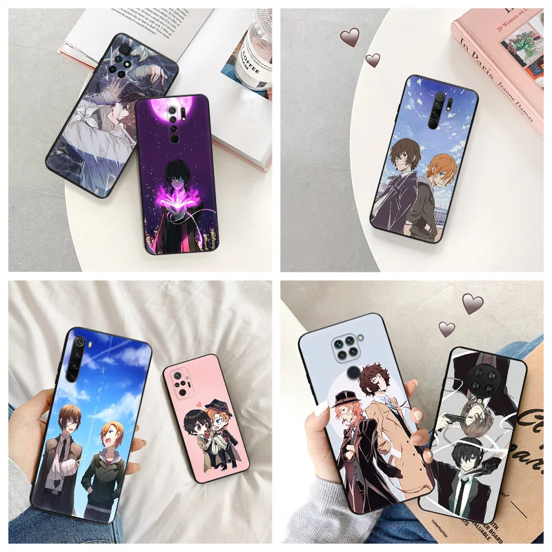 

Anime Bungou Stray Dogs Silicone Black Phone Cases for Redmi Note 9 9T 9S 8T 7 8 Pro 6 6A 8A 7A 9A 9C 9i K40 K40S Soft Cover