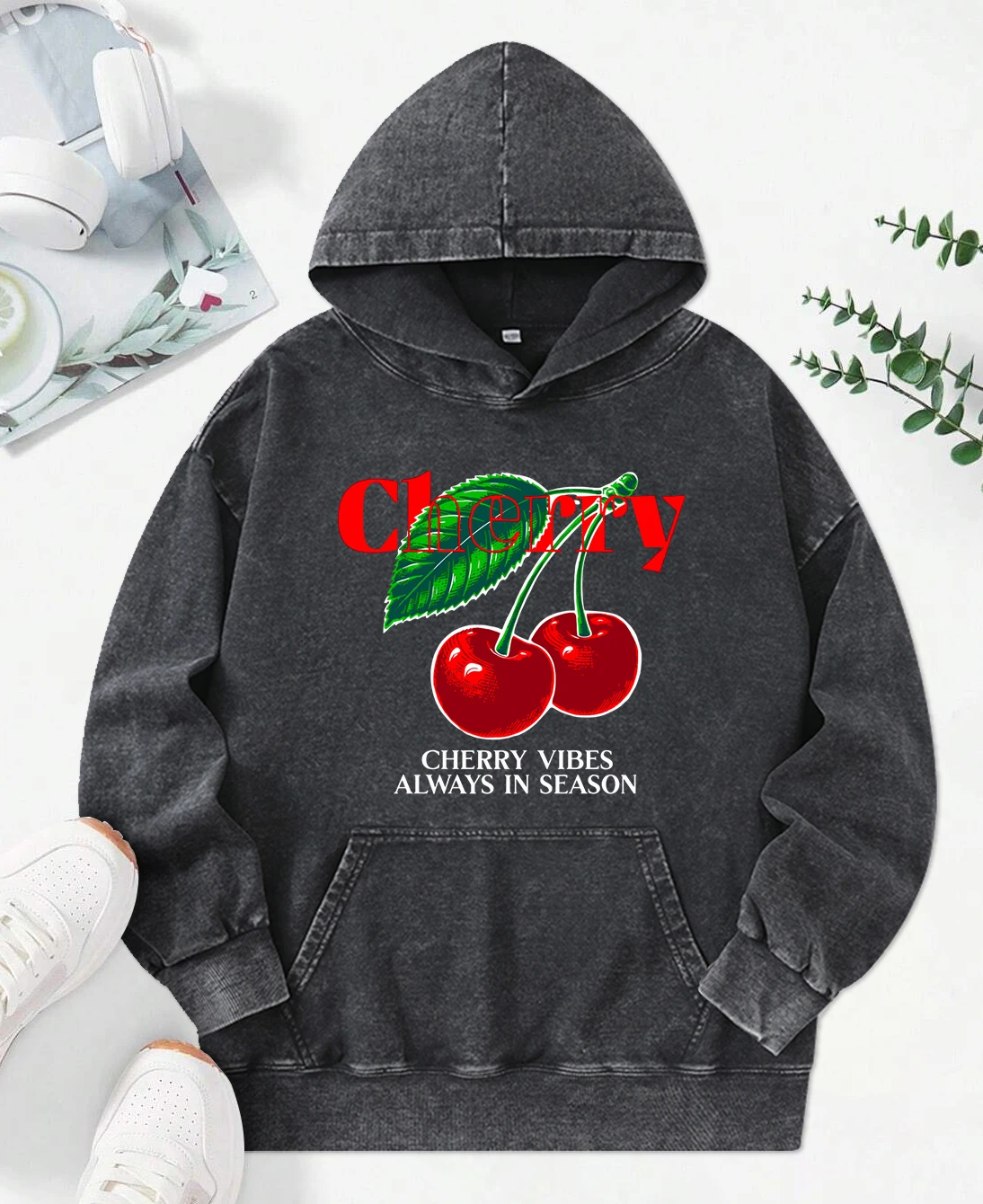 Женская толстовка с капюшоном Cherry Vibes Always In Season хлопковый пуловер для творчества