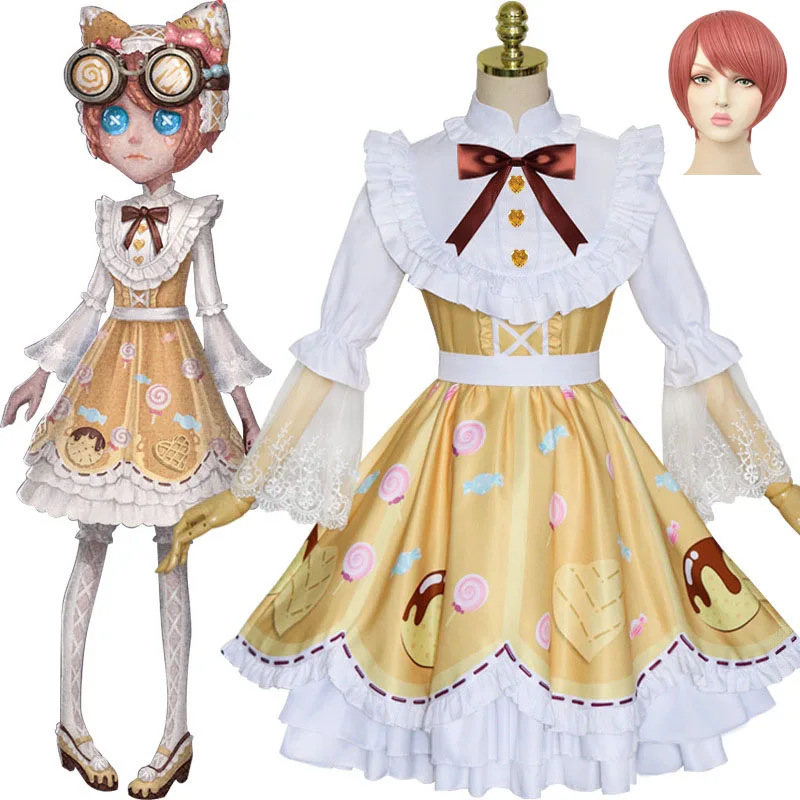 

Game Identity V Cosplay Costume Mechanic Tracy Reznik Candy Girl Costume Cosplay Sweetie Lolita Dress Party Costume Full Set Wig
