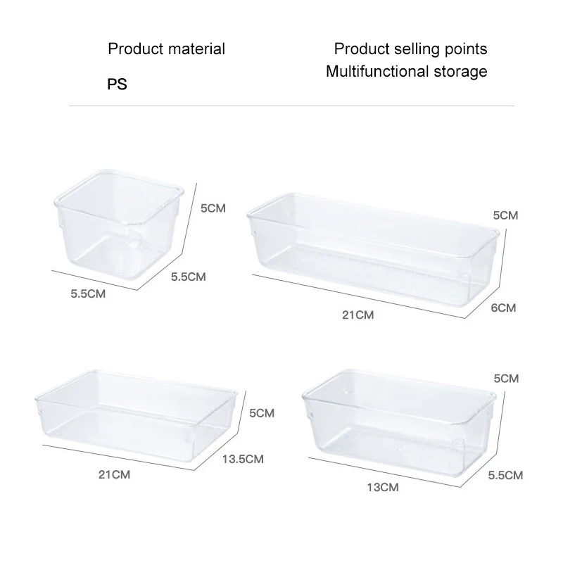 

Divided Storage Bin Lipstick Jewelry Containers Storage Compartment Wear-resistant Bins Case Free Combination Clear Plastic