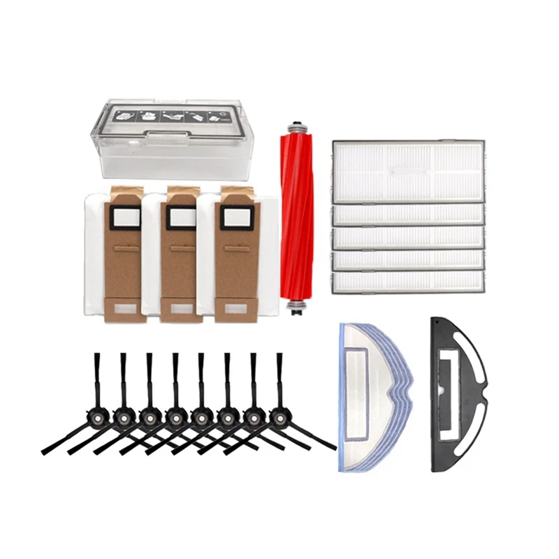 

24 Pcs For Roborock Sweeping Robot G10/T7SPLUS/S7 Accessories Side Brush Filter Screen Rag Holder Rolling Brush Dust Box