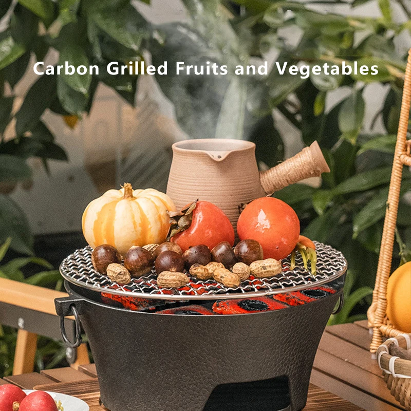 

Cast iron charcoal stove outdoor camping barbecue stove heating charcoal stove outdoor brazing household indoor barbecue stove