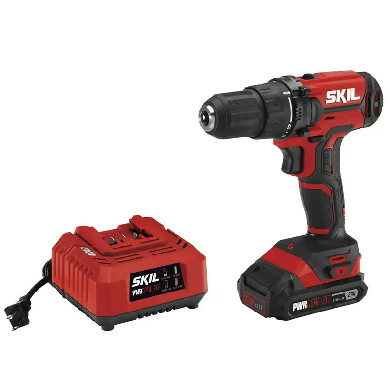 

20V Cordless 1/2 Inch Drill Driver Kit with 2.0 Ah Lithium Battery & Charger
