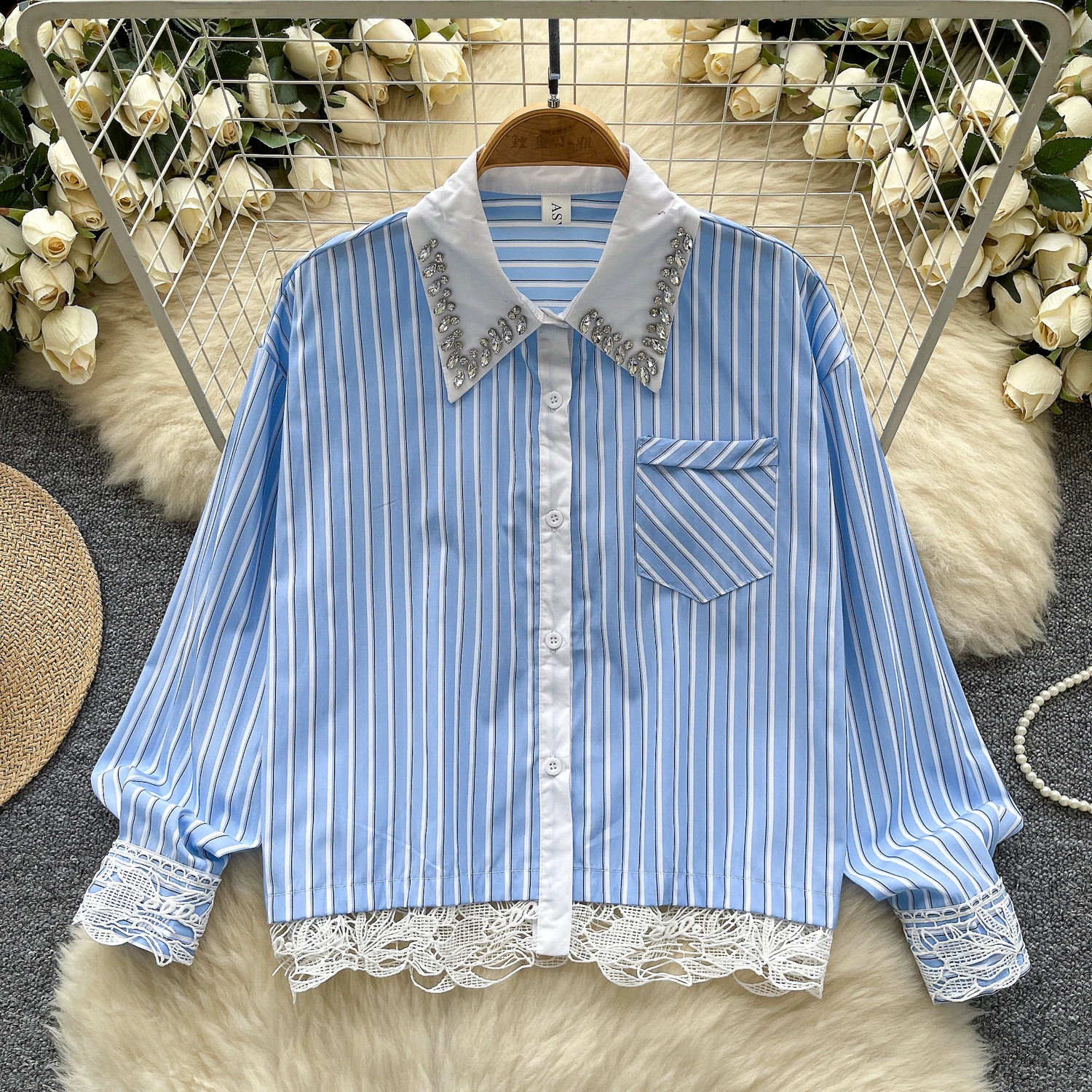 Женская футболка с длинным рукавом со стразами облегающие прозрачные кружевные