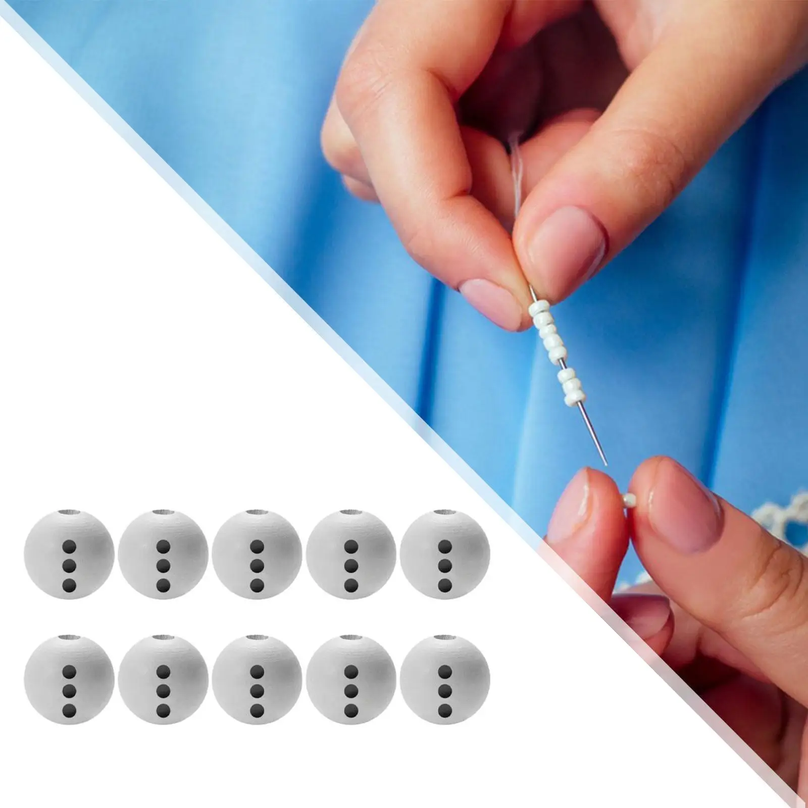 10 рождественских деревянных бусин легкие белые шариковые бусины своими руками