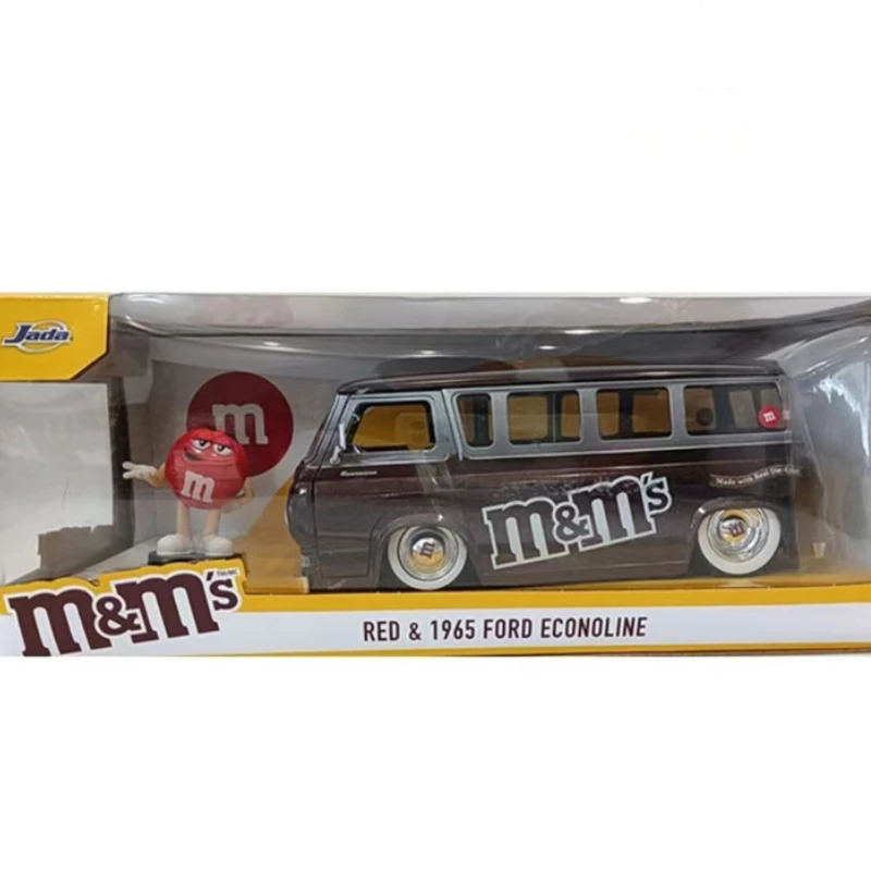 Nicce 1:24 M&M'S 1965 Ford Econoline High Simulation Diecast Car Metal Alloy Model Car Toys for Children Gift Collection J106 enlarge