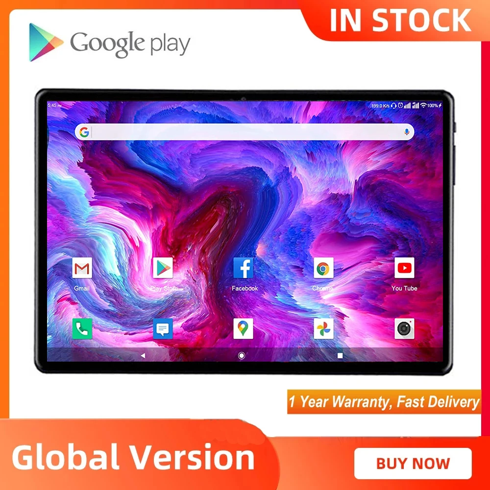 New Google Version Android 10.0 OS 10 inch tablet Dual SIM Cards 4G LTE Phone Call IPS 2.5D Glass Kids Tablets 10 10.1+Gifts