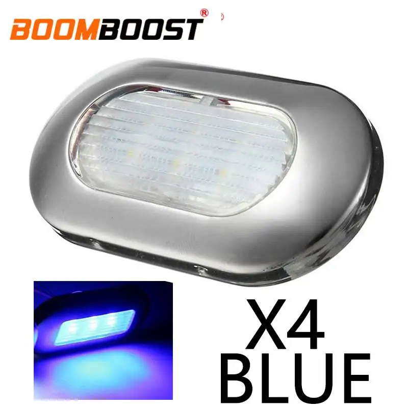 

LED ceiling Light Stain Navigation Light Marine Boat Yacht 12V Stainless Steel+Plastic Dome Step Light White/blue 1pcs/2pcs/4pcs