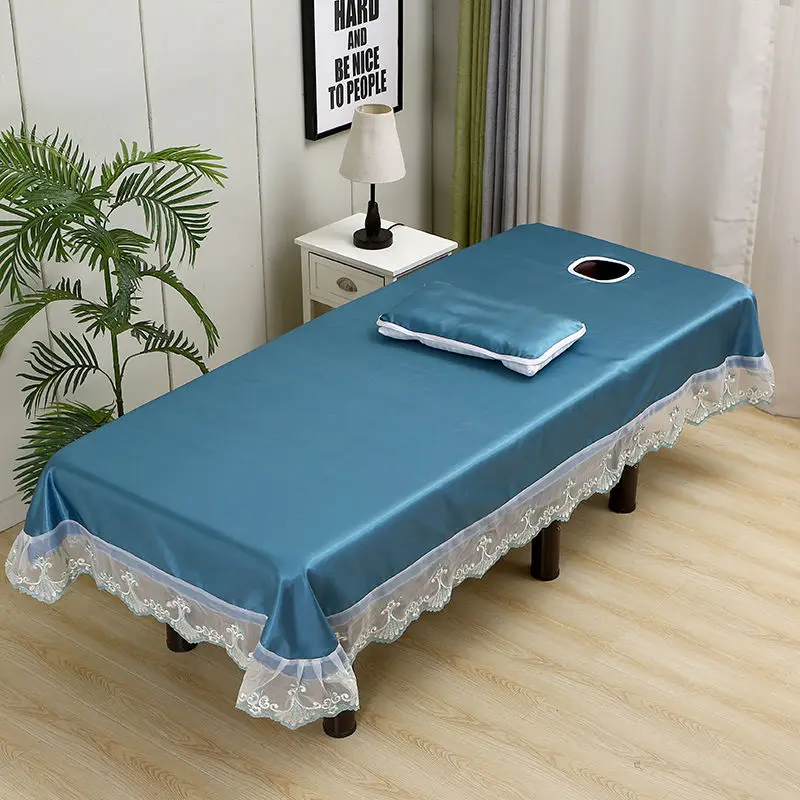 

Summer New Ice Silk Beauty Salon Mattress Cover Non Slip Perforated Bed Sheet Beauty Salon Massage Mattress Sheet