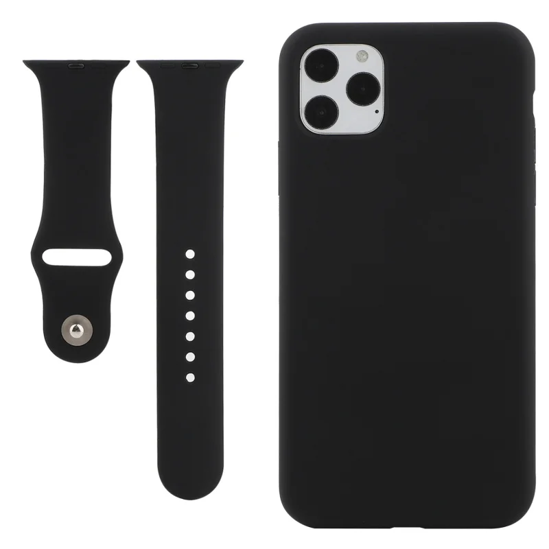 FHX-MT для Apple Watch 2 3 4 5 6 7 ремешки + iPhone 12 13 11 Pro Max X XS MAX XR 8 Plus экологичный силиконовый
