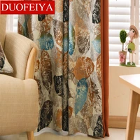 high precision simulation screen printing full shading curtains window yarn curtains for living room and bedroom