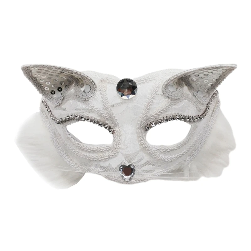 Маска Лисы Маскарадная Хэллоуин Половина Лица Кружева Кошка Прямая Поставка