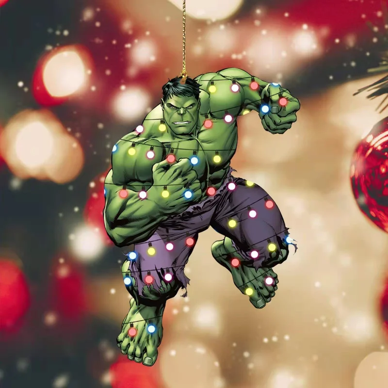 

Marvel Hulk Christmas Tree Pendant Xmas Tree Decoration Hanging Ornaments Home Christmas Party Decorations Kids Christmas Gift
