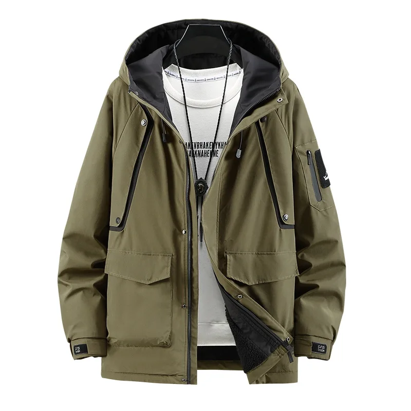 Мужская ветрозащитная куртка с бархатной подкладкой Осень-зима