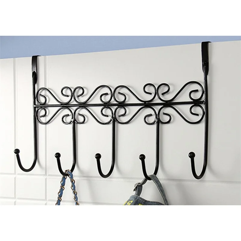

Five Hooks Hooks Over Door Towel Clothes Hat Bag Over Door Bathroom Hanger Hanging Coat Cloth